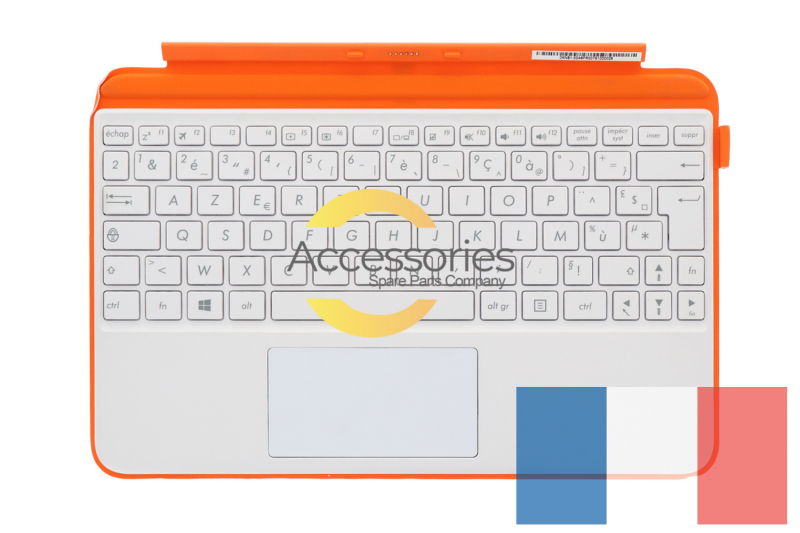 Asus White AZERTY keyboard with orange protective support