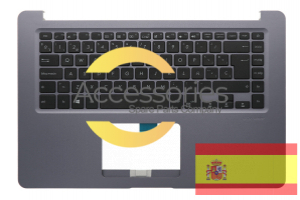 Clavier gris QWERTY espagnol de PC portable Asus