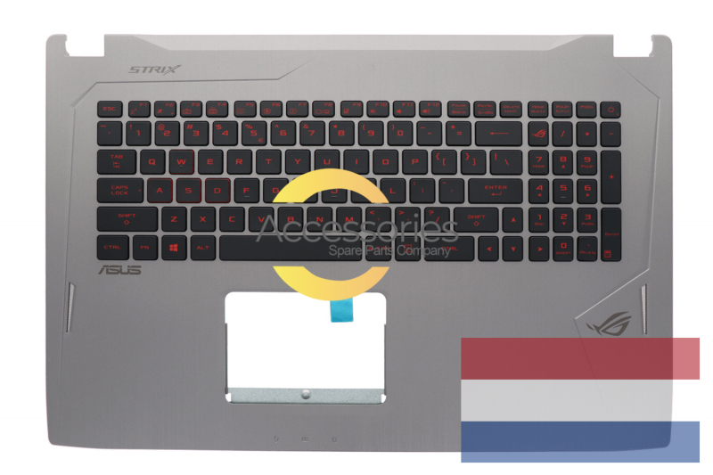 Gray backlit Dutch backlit keyboard Asus