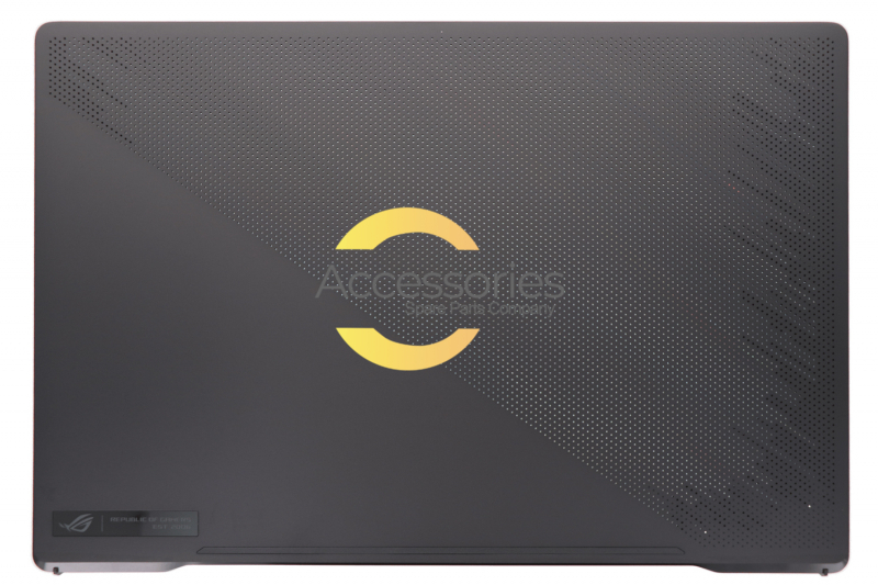 Asus 15-inch gray LCD cover with chromatic reflections