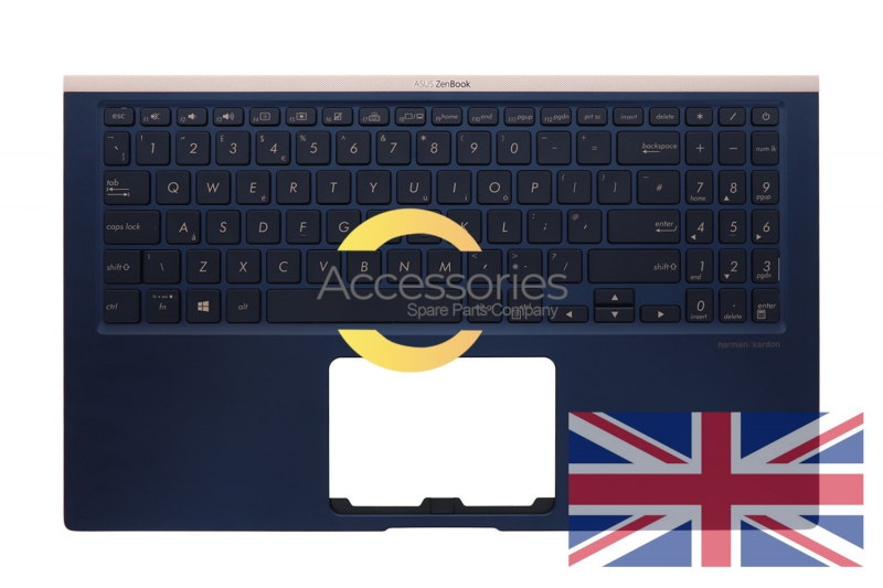 Clavier rétroéclairé bleu QWERTY United Kingdom de PC portable Asus