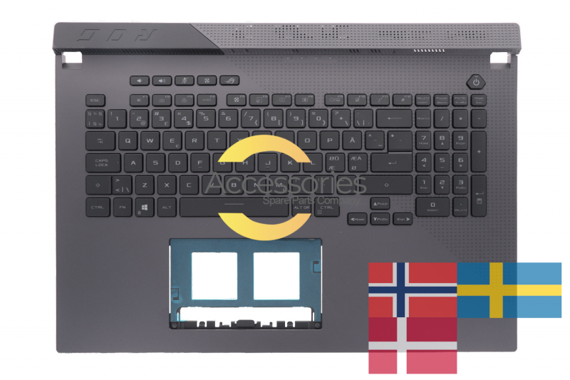 Asus ROG Grey Backlit Nordic QWERTY keyboard