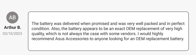 Review for Asus laptop battery