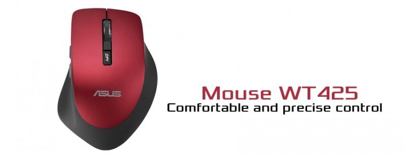 Asus official red wireless WT425 mouse.
