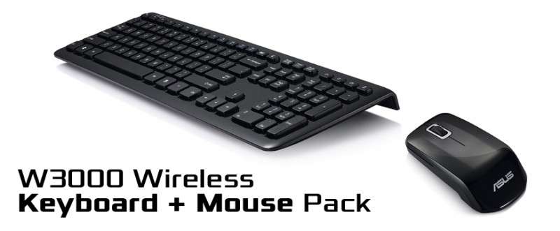 Asus Black W3000 UK keyboard and mouse