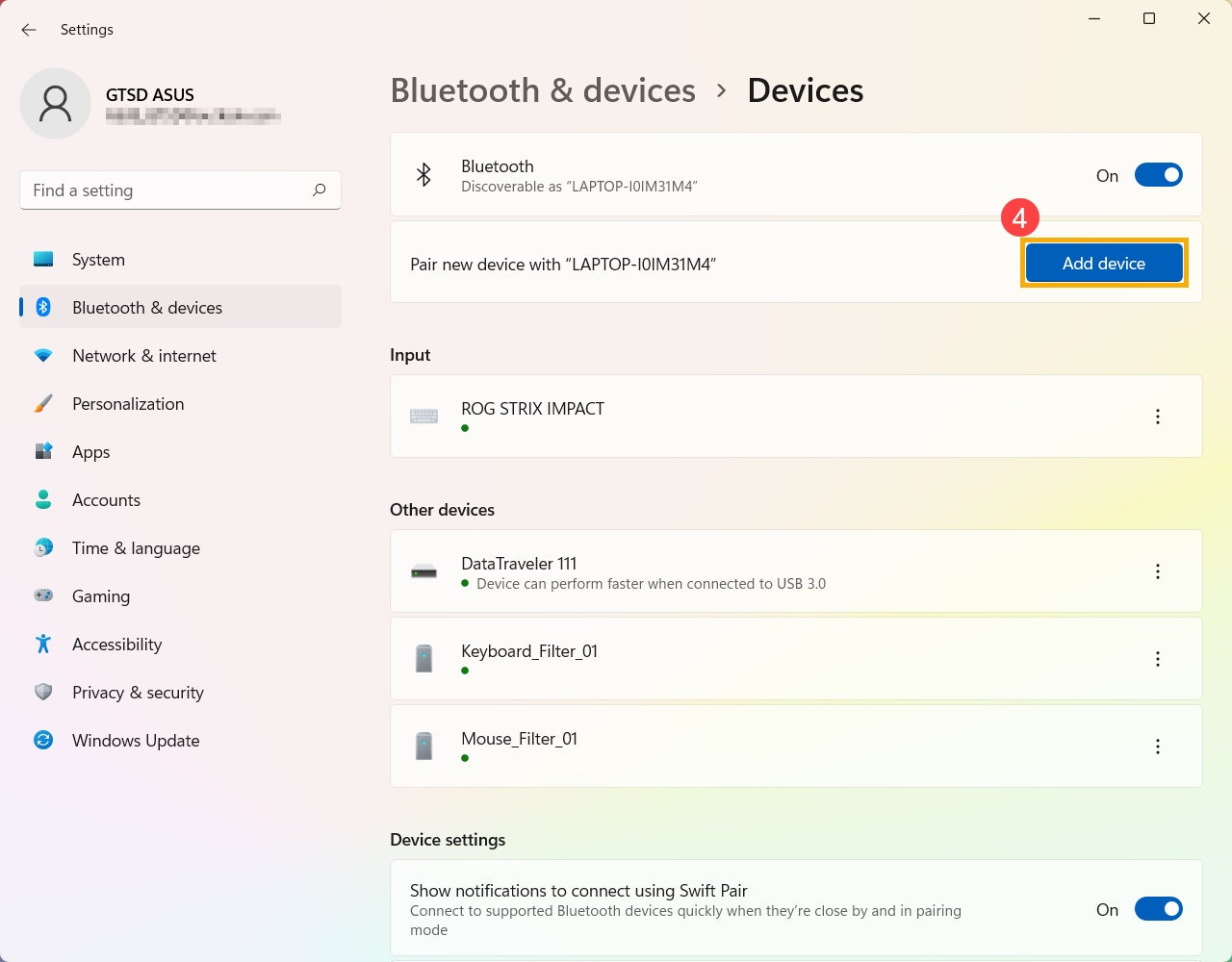 Locate the Bluetooth settings on your Laptop