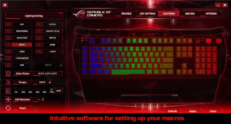 Intuitive interface Asus ROG