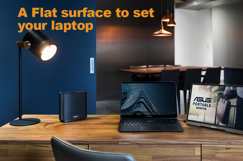 A flat surface to set your laptop